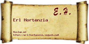 Erl Hortenzia névjegykártya